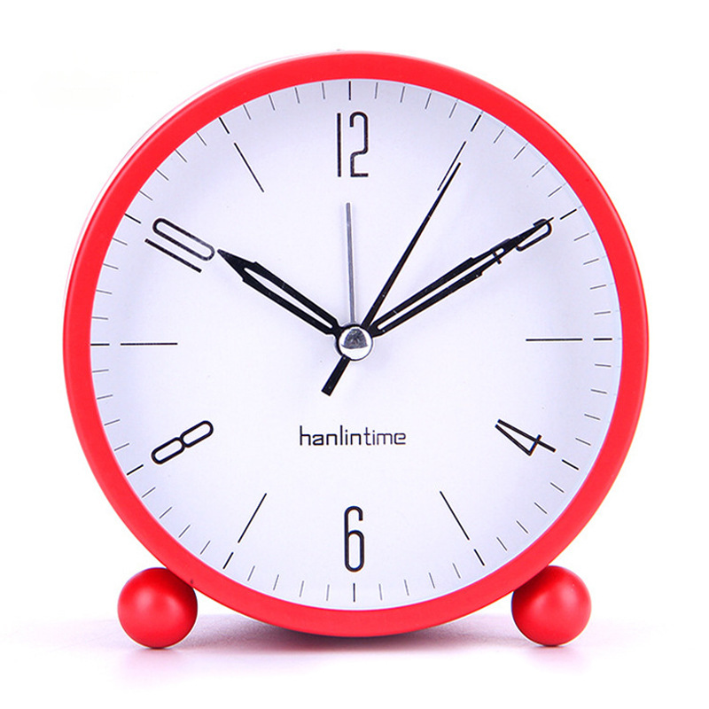 Clocks Digital 4-Inch round Metal Alarm Clock Desk Clock Mute Second Sweeping Night Light Clock Wholesale
