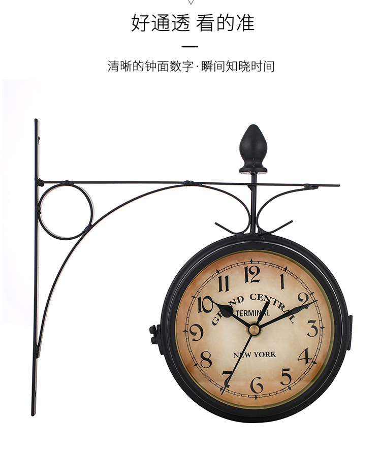 Cross-Border European Clock Wrought Iron Wall Clock Vintage Ornament Clocks Cross-Border European Clock Wrought Iron Wall Clock Vintage Ornament Clocks