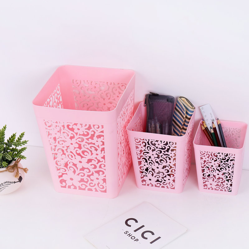 Storage Bucket Plastic Bucket Large Colorful Square Household Small Trash Can Desktop Mini Trash Can Storage Bucket