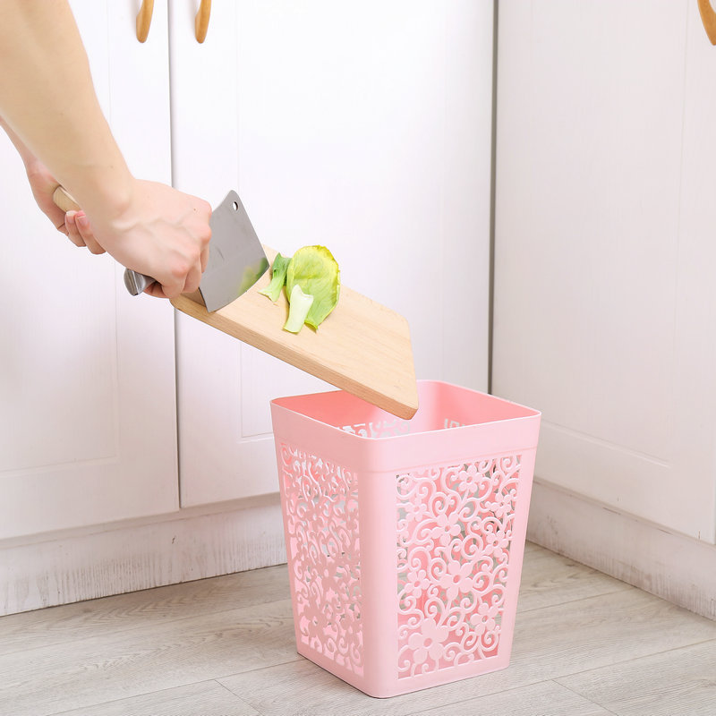 Storage Bucket Plastic Bucket Large Colorful Square Household Small Trash Can Desktop Mini Trash Can Storage Bucket