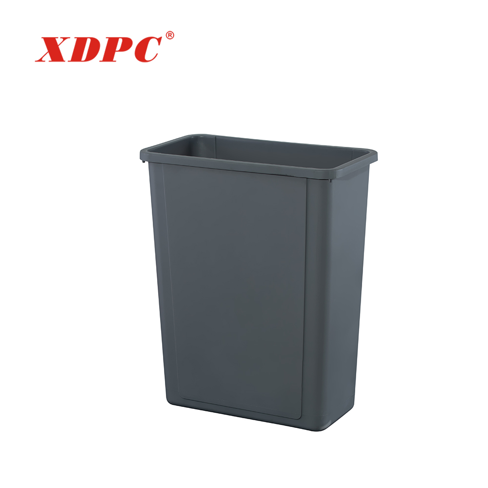 Slim rectangular plastic bucket waste trash bin with various lid