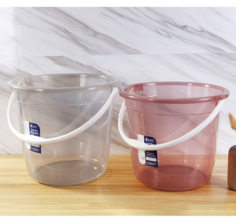 Plastic bucket  Transparent round Thickened Portable Bucket Household Plastic Bucket Storage Water Storage Tank