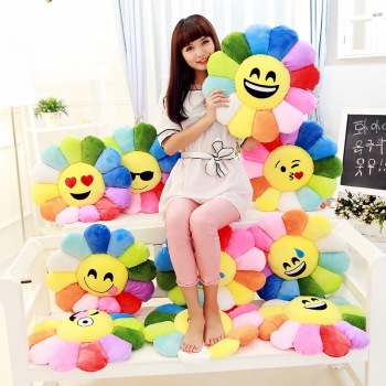 Tiktok Same Creative Colorful Sun Flower Emoji Pillow Customized Plush Toy Small Pendant Gift Cushion Tiktok Same Creative Colorful Sun Flower Emoji Pillow Customized Plush Toy Small Pendant Gift Cushion
