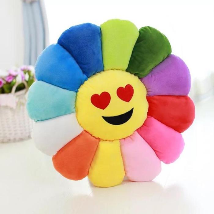 Tiktok Same Creative Colorful Sun Flower Emoji Pillow Customized Plush Toy Small Pendant Gift Cushion Tiktok Same Creative Colorful Sun Flower Emoji Pillow Customized Plush Toy Small Pendant Gift Cushion