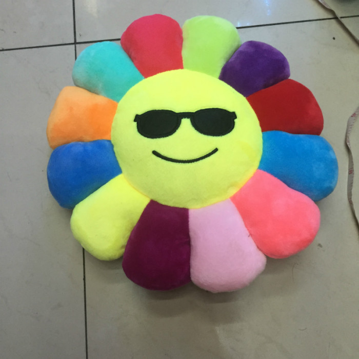 Tiktok Same Creative Colorful Sun Flower Emoji Pillow Customized Plush Toy Small Pendant Gift Cushion Tiktok Same Creative Colorful Sun Flower Emoji Pillow Customized Plush Toy Small Pendant Gift Cushion
