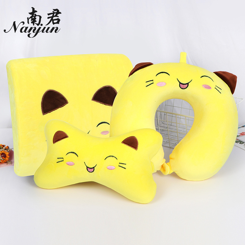 Three-Piece Cartoon Pillow Cover Pillow Simple and Comfortable Office Cushion Car Pillow Cover Three-Piece Cartoon Pillow Cover Pillow Simple and Comfortable Office Cushion Car Pillow Cover