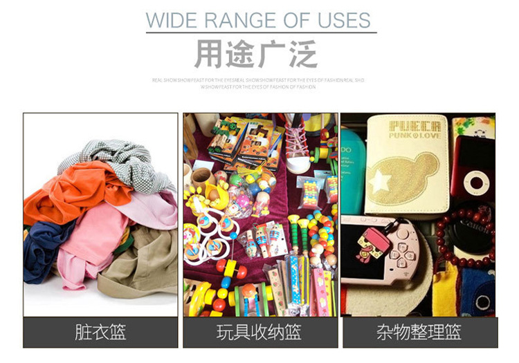 Factory Direct Portable Storage Basket Folding Storage Home Daily Grid Laundry Basket Dirty Laundry Storage Box