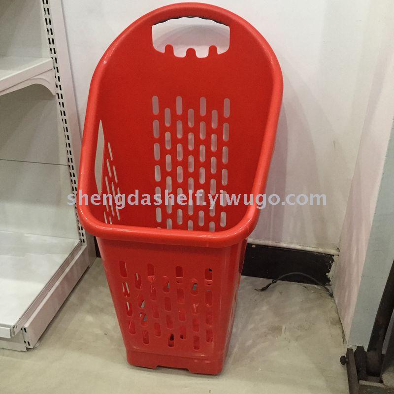 Supermarket shopping basket four-wheel high back shopping basket large shopping basket laundry basket vegetable basket