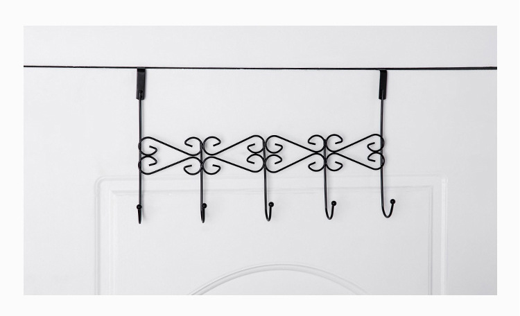 Hanger behind the Door Nail-Free Traceless Creative Ironwork Gate Coat Hanger Bathroom Towel Hook Wall-Mounted Coat Rack Hanger behind the Door Nail-Free Traceless Creative Ironwork Gate Coat Hanger Bathroom Towel Hook Wall-Mounted Coat Rack