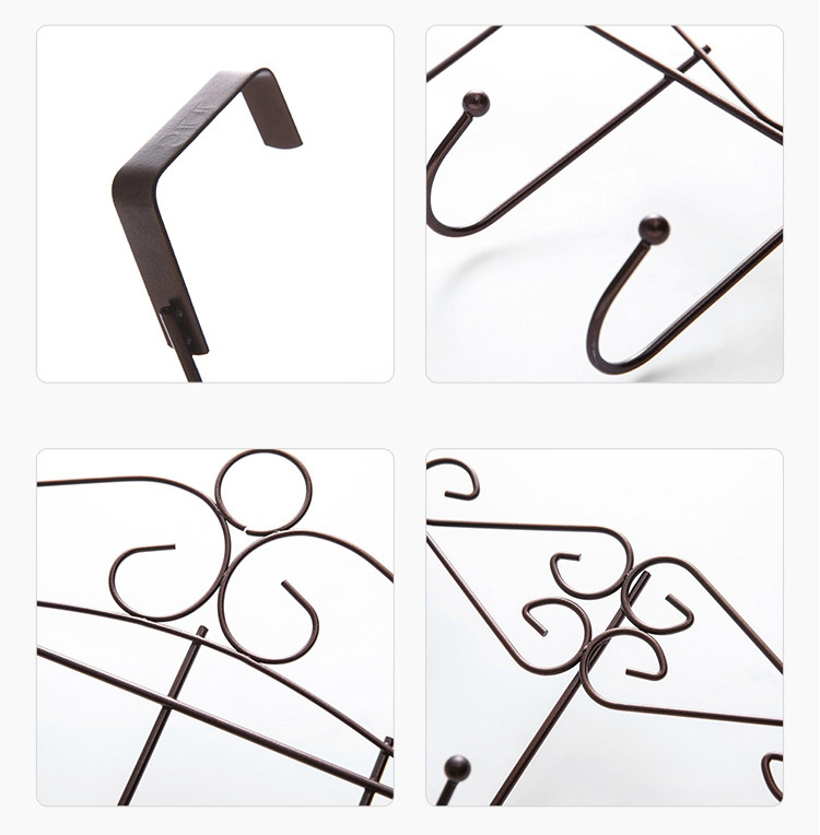 Hanger behind the Door Nail-Free Traceless Creative Ironwork Gate Coat Hanger Bathroom Towel Hook Wall-Mounted Coat Rack Hanger behind the Door Nail-Free Traceless Creative Ironwork Gate Coat Hanger Bathroom Towel Hook Wall-Mounted Coat Rack