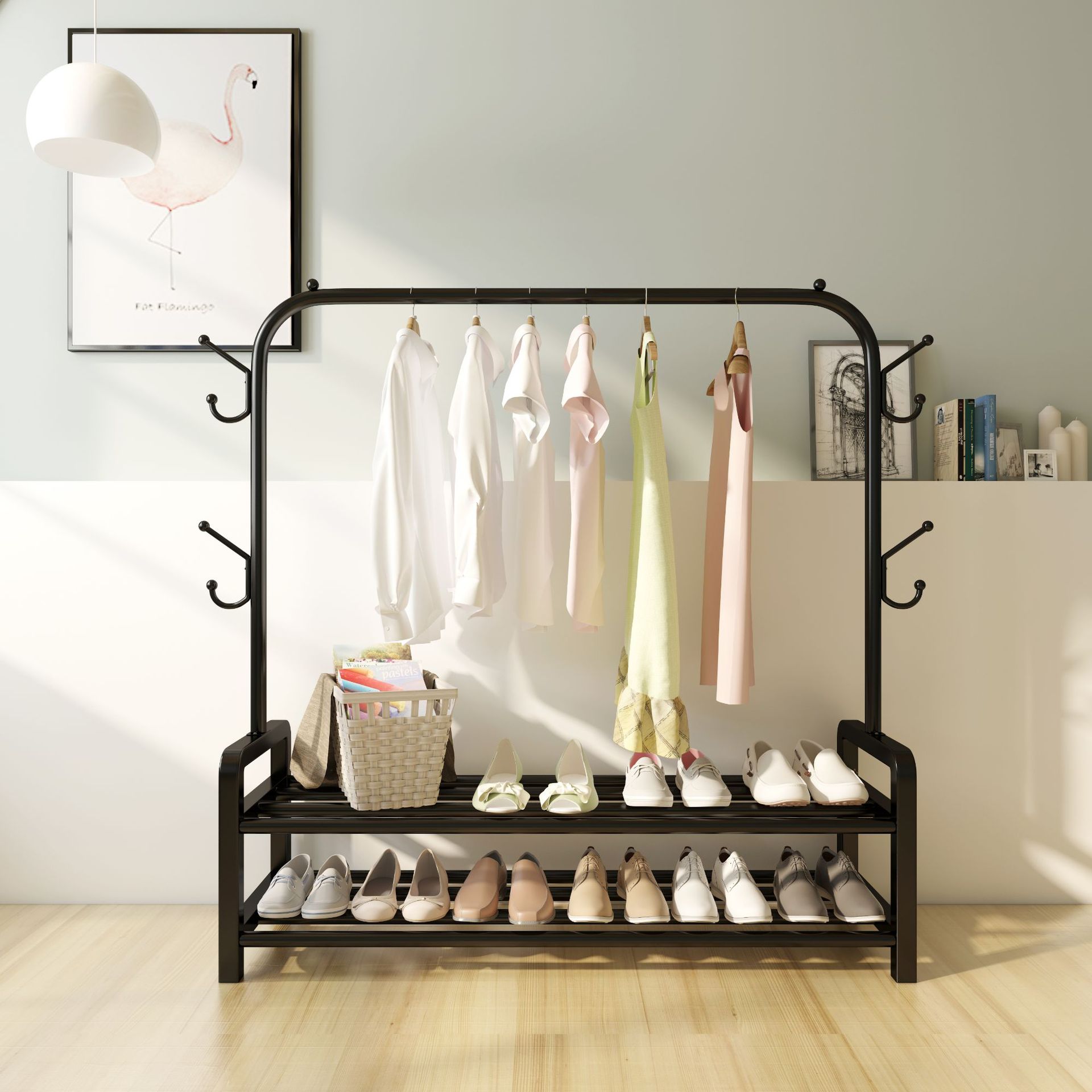 Clothes Hanger Clothes Rack Bedroom Drying Rack Simple Clothing Rod Folding Interior Dormitory Clothes Hanger Coat Rack