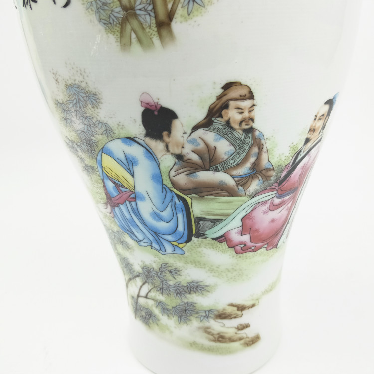 Jingdezhen blue and white porcelain craft gifts vintage collection of decorative vases bamboo forest seven Yin diagram