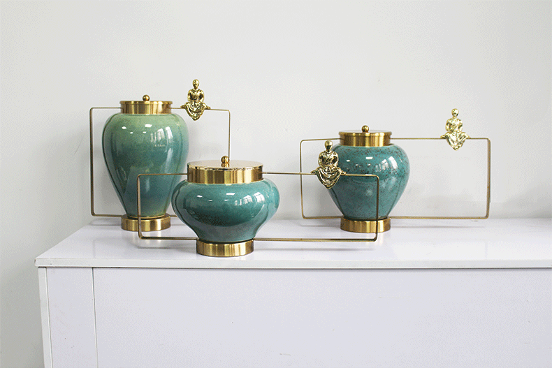 Factory Direct Sales Creative New Chinese Ceramic Metal Bottle Living Room and Home Porcelain craft Factory Direct Sales Creative New Chinese Ceramic Metal Bottle Living Room and Home Porcelain craft