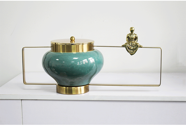 Factory Direct Sales Creative New Chinese Ceramic Metal Bottle Living Room and Home Porcelain craft Factory Direct Sales Creative New Chinese Ceramic Metal Bottle Living Room and Home Porcelain craft