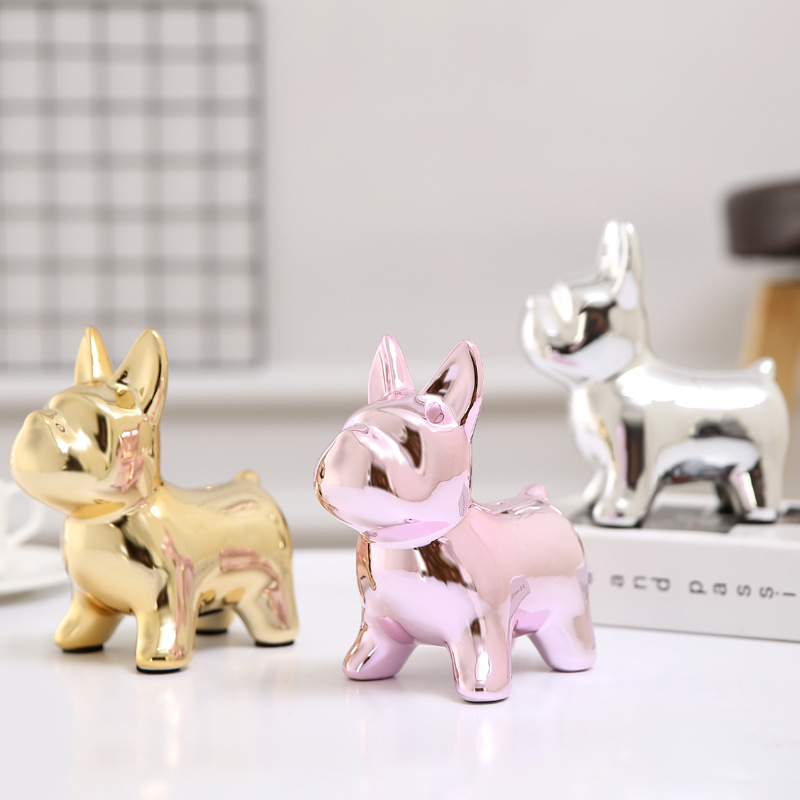 Nordic Home Dog Ornaments Bulldog Coin Bank French Bulldog Decorative Porcelain craft