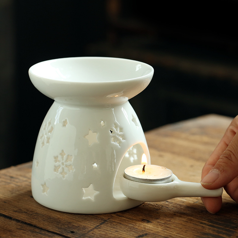 Crafts Ceramic Candlestick Room Candle Holder European Candlestick Flower Hollow Porcelain craft