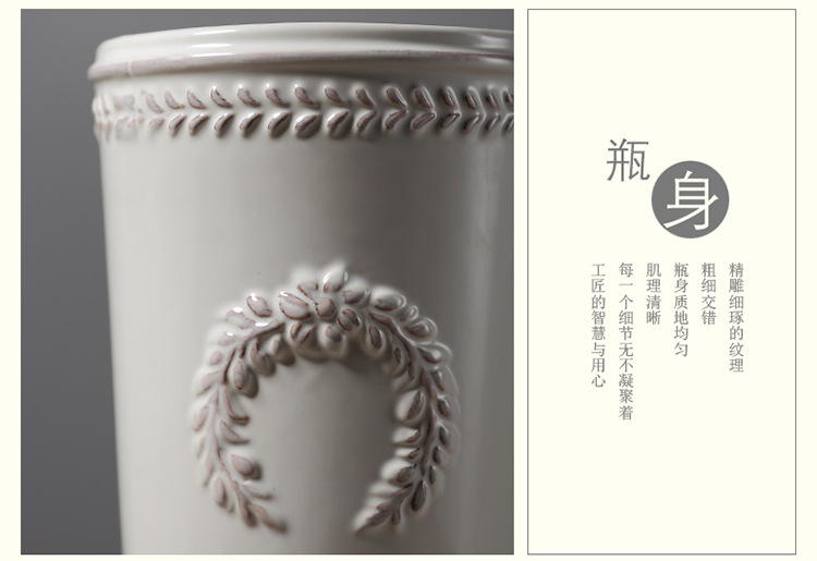 Ceramic Crafts Decorative Flower Vase Minimalist Creative Hydroponic Artificial Flower Arrangement Home Porcelain craft