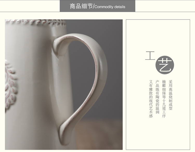 Ceramic Crafts Decorative Flower Vase Minimalist Creative Hydroponic Artificial Flower Arrangement Home Porcelain craft