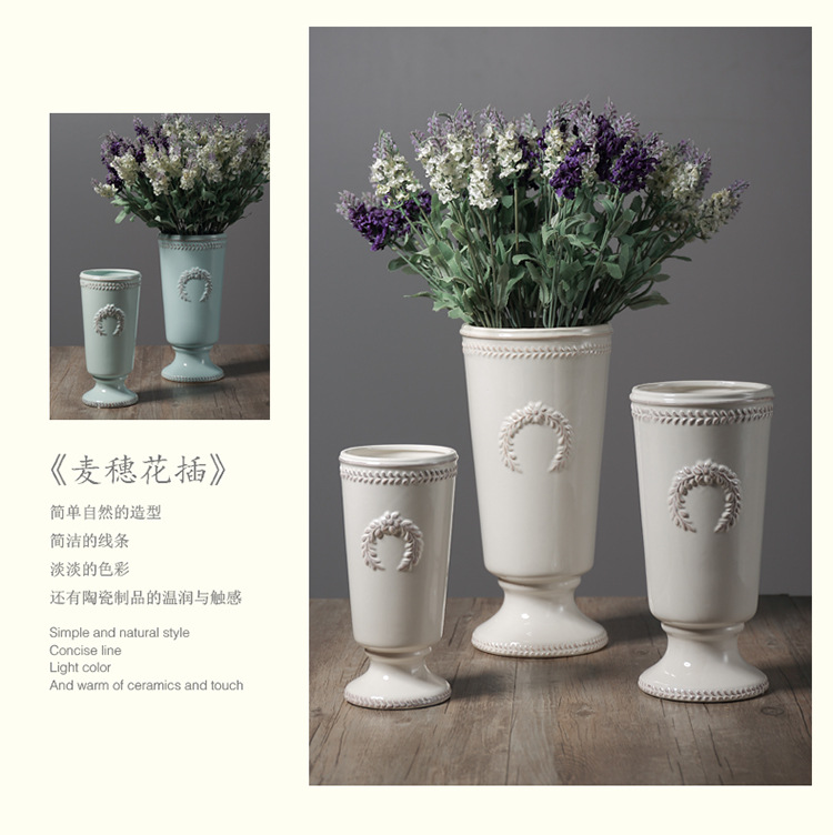Ceramic Crafts Decorative Flower Vase Minimalist Creative Hydroponic Artificial Flower Arrangement Home Porcelain craft