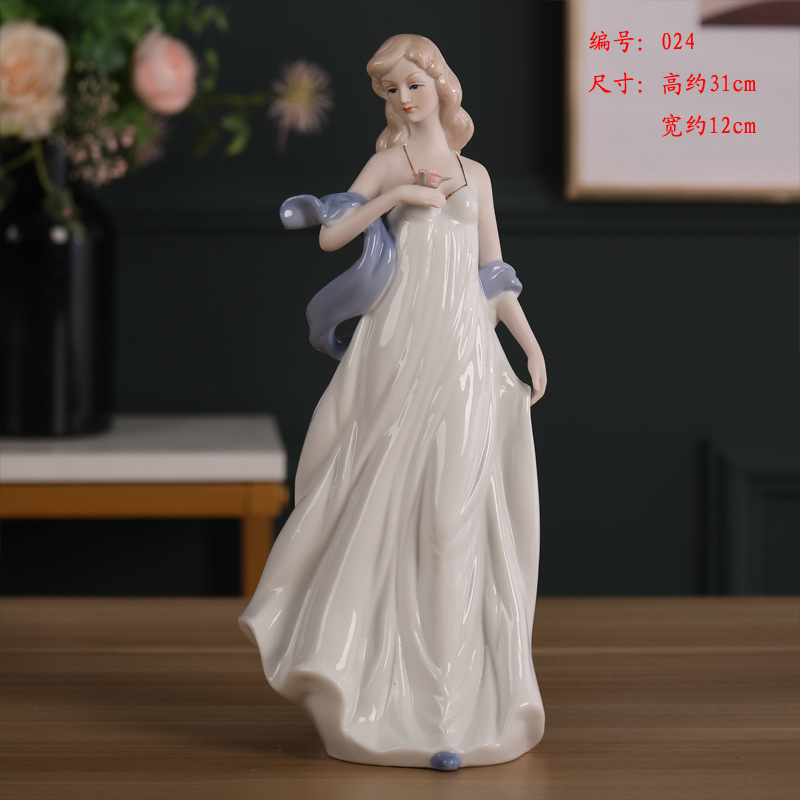 Porcelain craft Beauty Creative Figure Decoration Ceramic Crafts Modern Home Living Room Ornament Bedroom Decorations