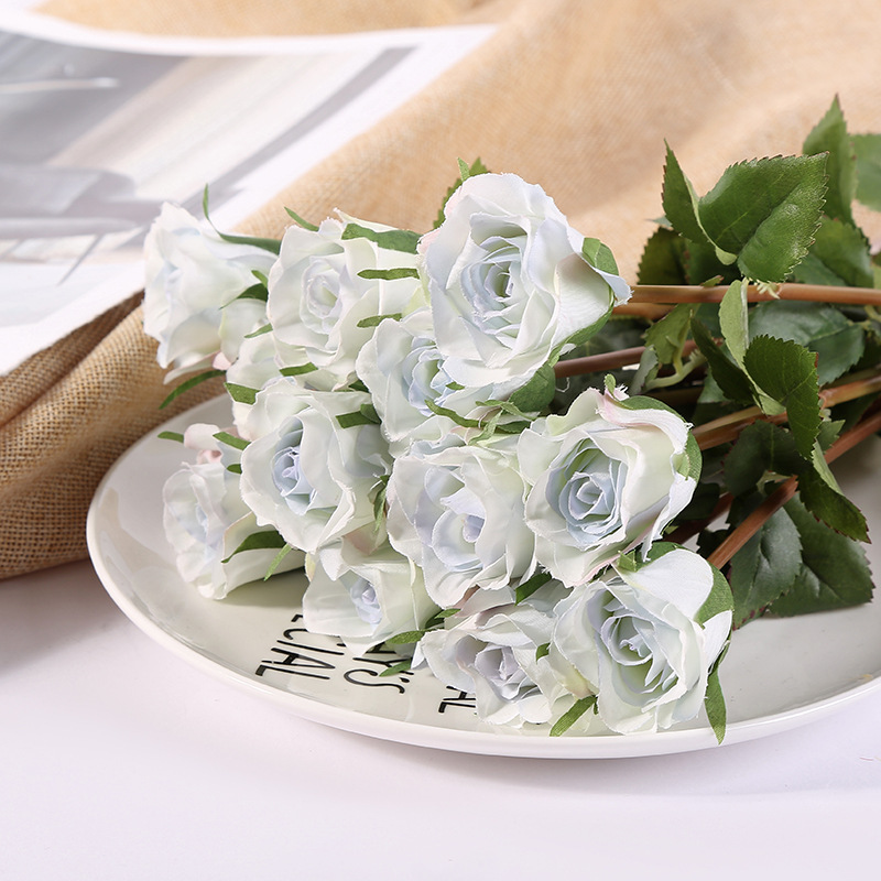 12 Branches Handwriting Rose Artificial Rose Handwriting Rose High-End Artificial Flower Fake Flower Wedding Hand 12 Branches Handwriting Rose Artificial Rose Handwriting Rose High-End Artificial Flower Fake Flower Wedding Hand