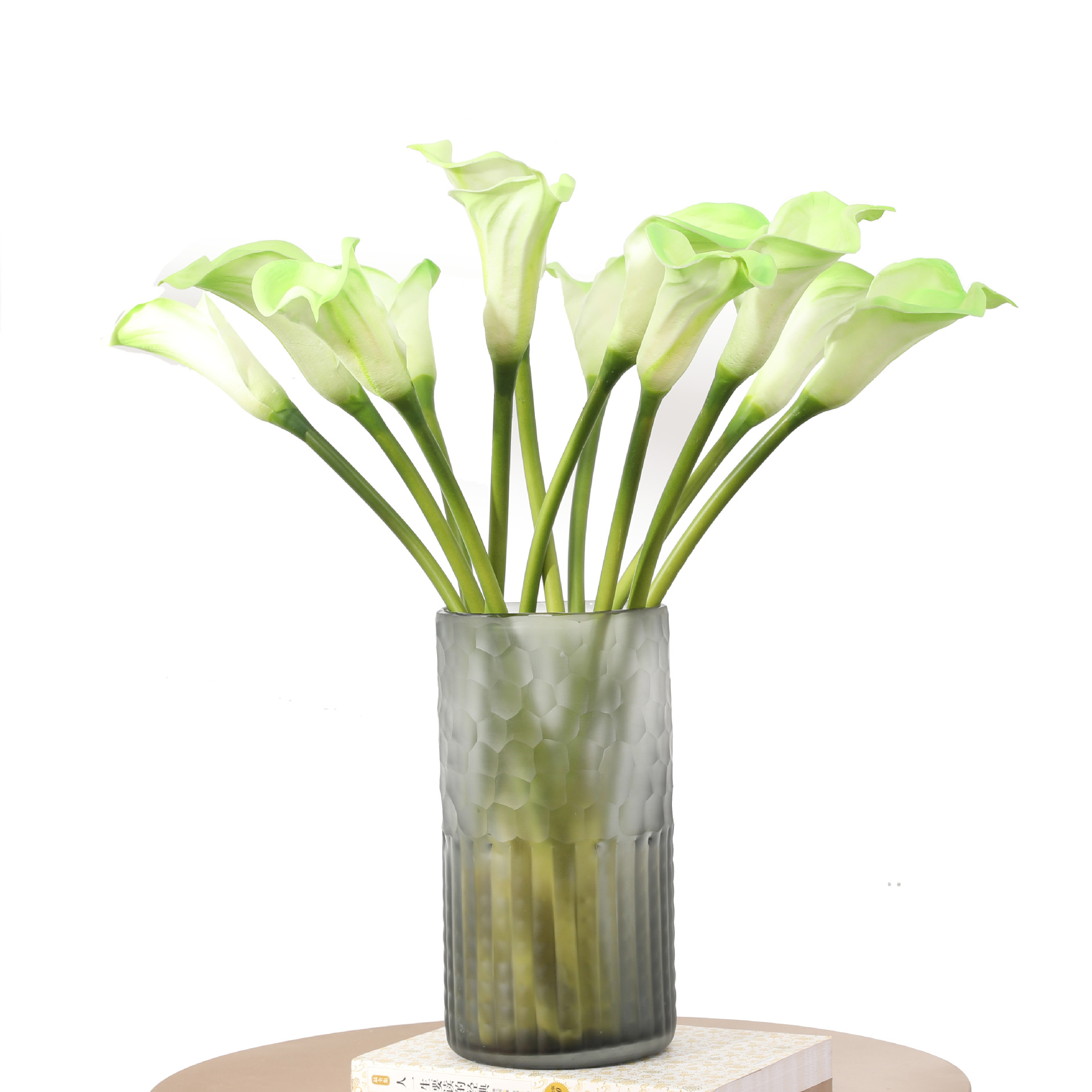 Yibo Factory Direct Sales Pu Artificial Flower Ornamental Flower Hand-Feel PU Artificial Curling Small Common Calla