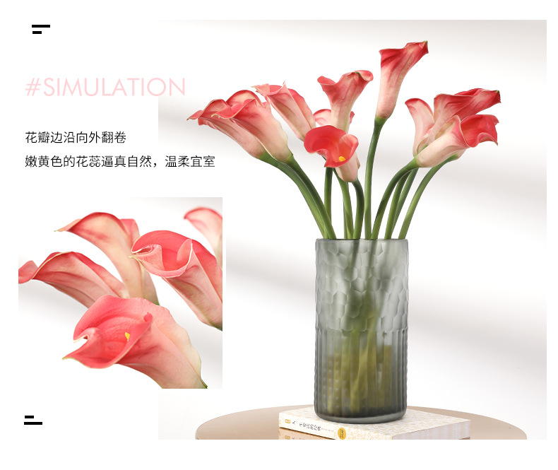 Yibo Factory Direct Sales Pu Artificial Flower Ornamental Flower Hand-Feel PU Artificial Curling Small Common Calla