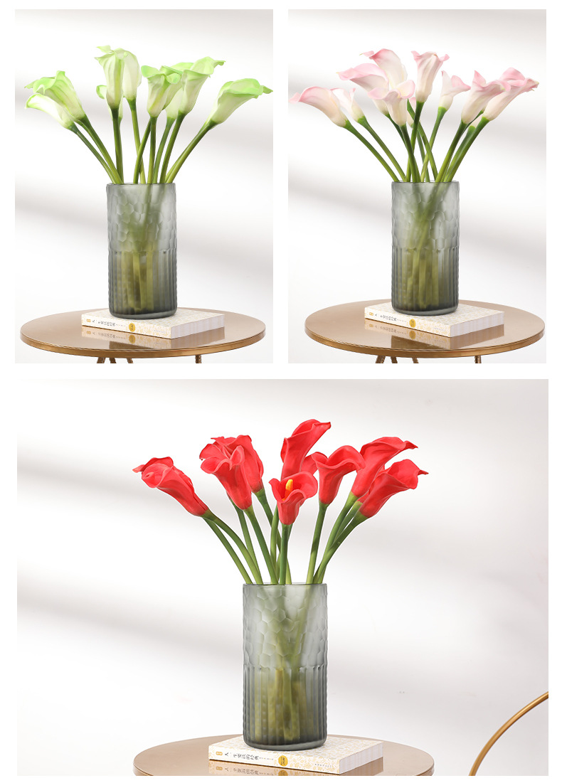 Yibo Factory Direct Sales Pu Artificial Flower Ornamental Flower Hand-Feel PU Artificial Curling Small Common Calla