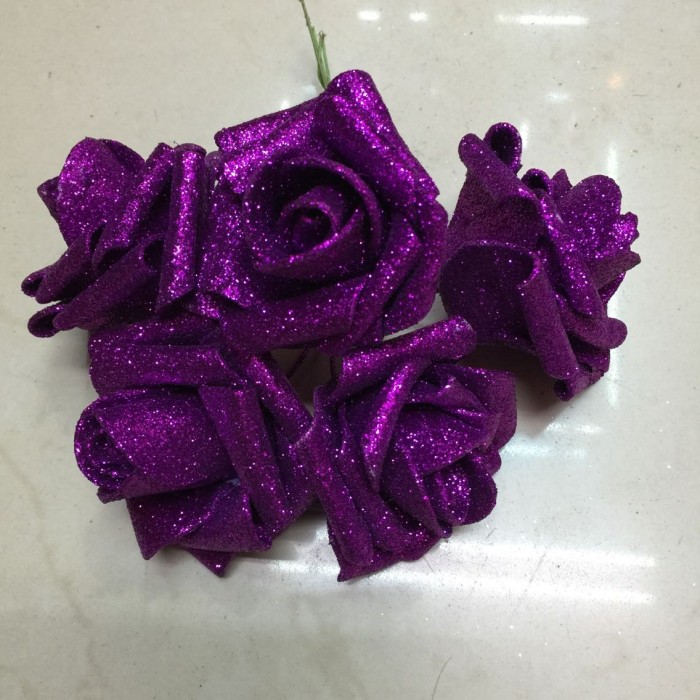 Priscilla PE powder rose artificial flower bouquet Blue rose flower factory direct wholesale