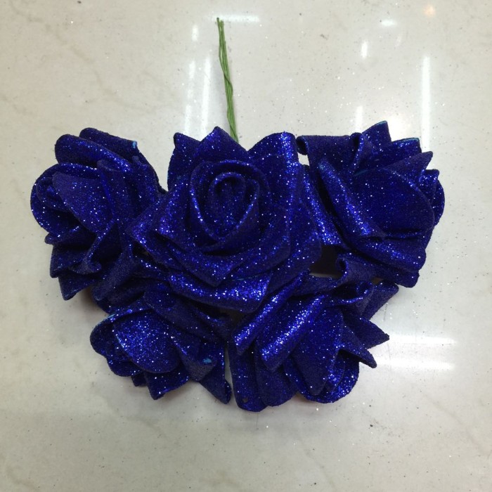 Priscilla PE powder rose artificial flower bouquet Blue rose flower factory direct wholesale