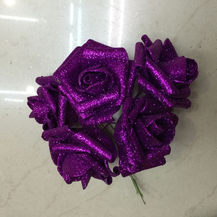 Priscilla PE powder rose artificial flower bouquet Blue rose flower factory direct wholesale