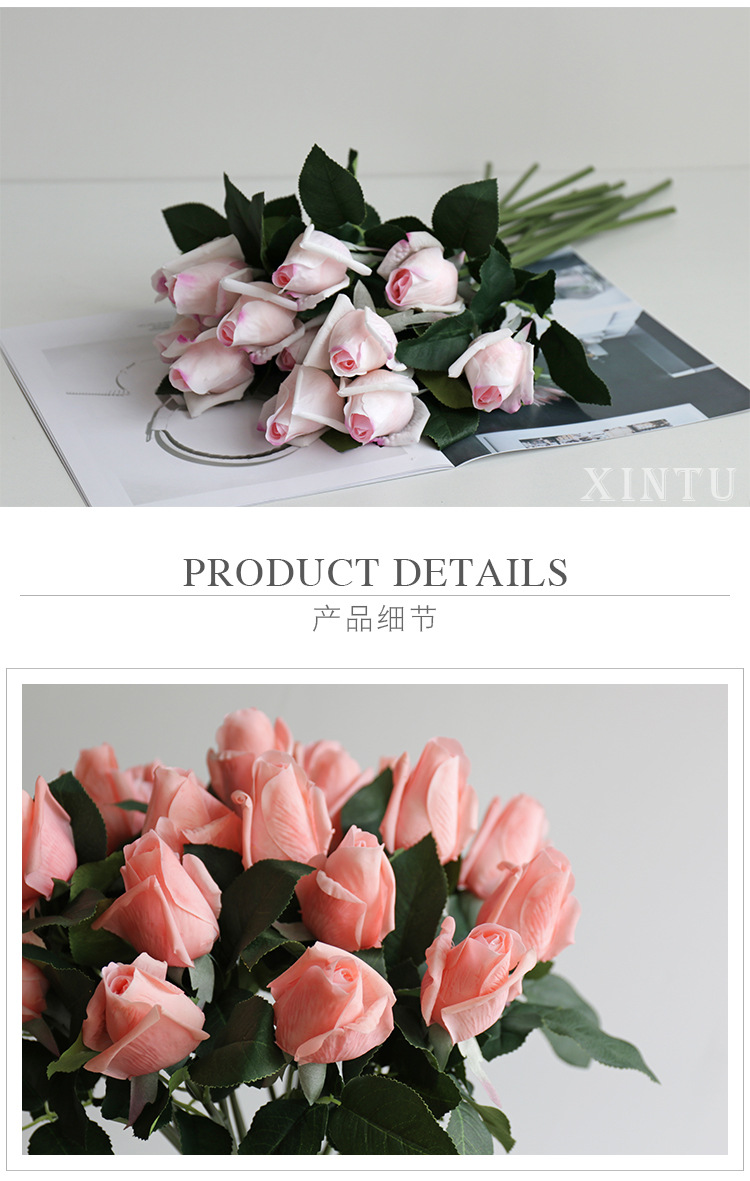Artificial Moisturizing Rose Single Hand Feeling Rose Home Decorative Fake Flower Artificial Flower Rose Wholesale