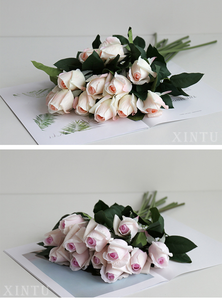 Artificial Moisturizing Rose Single Hand Feeling Rose Home Decorative Fake Flower Artificial Flower Rose Wholesale