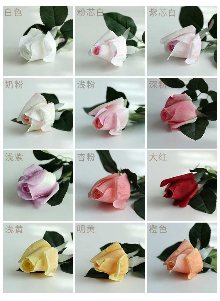 Artificial Moisturizing Rose Single Hand Feeling Rose Home Decorative Fake Flower Artificial Flower Rose Wholesale