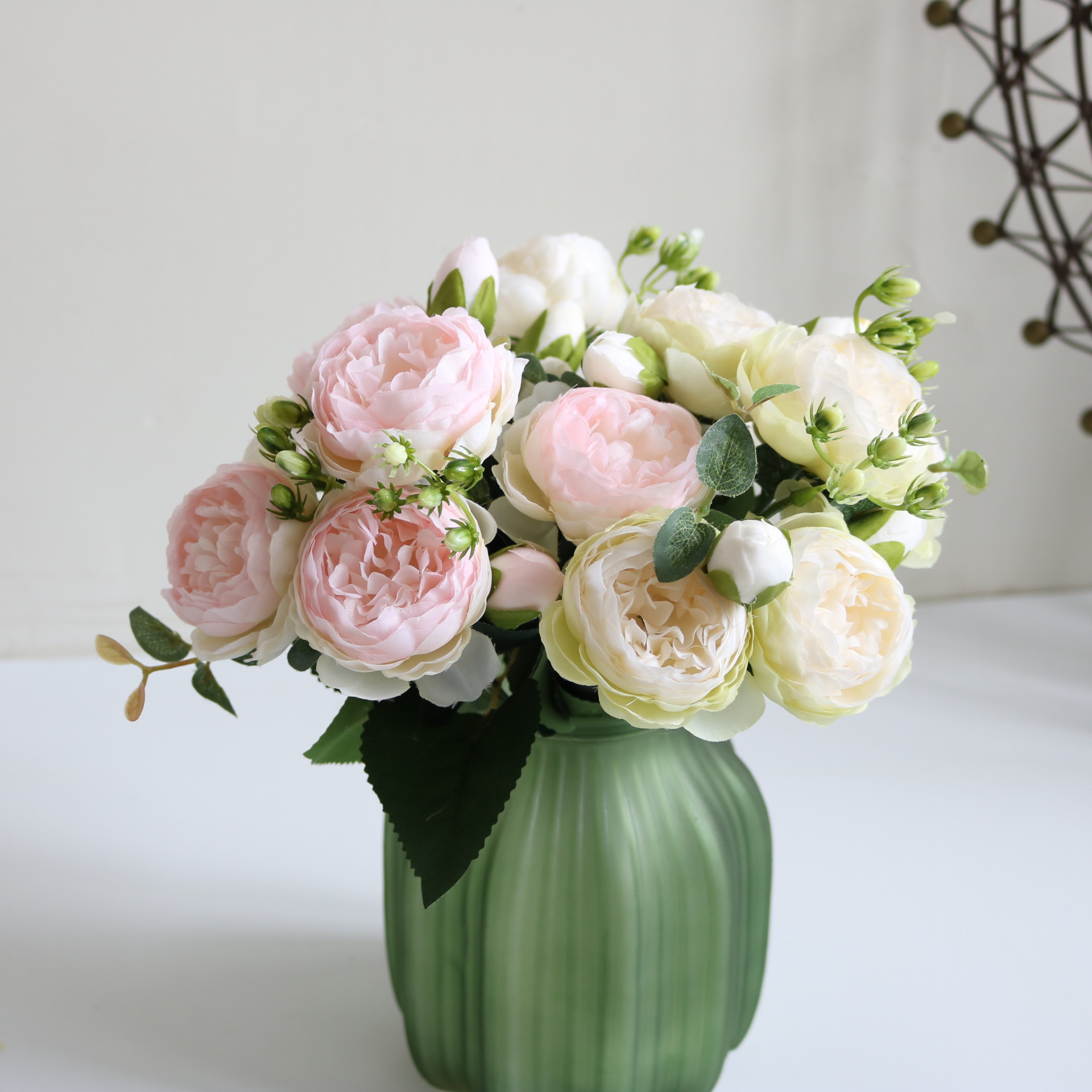 Korean-Style 5-Head Feili Persian Rose 5-Head Small Peony Artificial Flower Home Wedding Rose Bouquet Core Peony