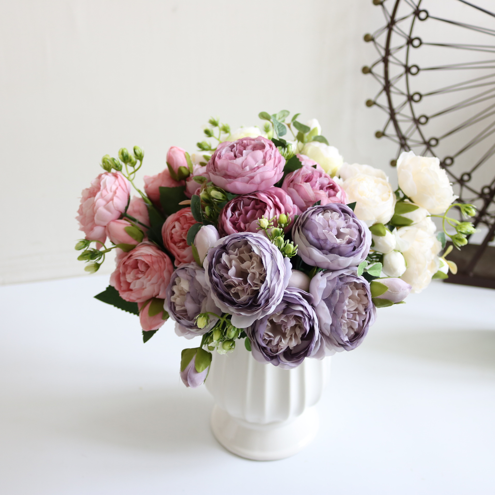 Korean-Style 5-Head Feili Persian Rose 5-Head Small Peony Artificial Flower Home Wedding Rose Bouquet Core Peony