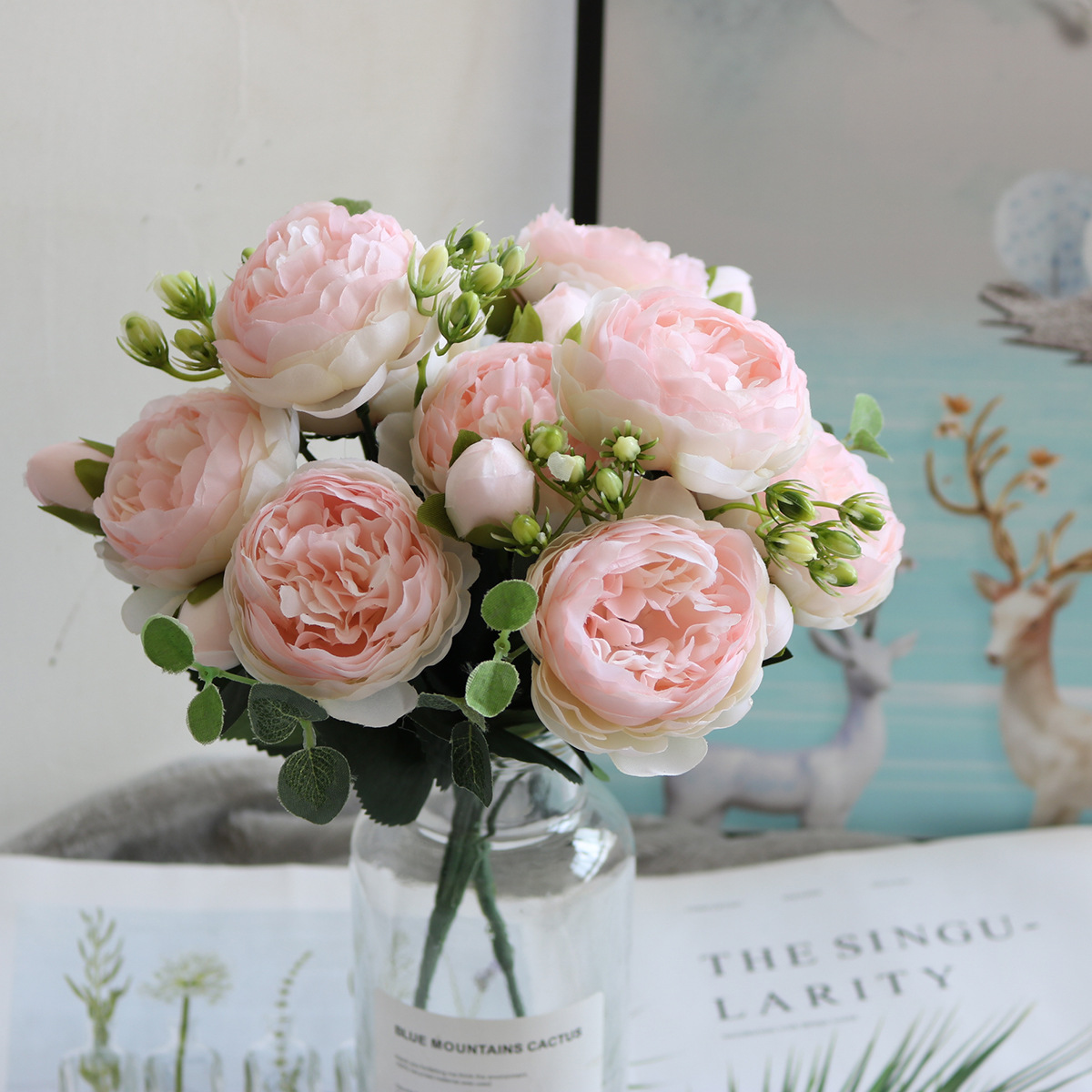 Korean-Style 5-Head Feili Persian Rose 5-Head Small Peony Artificial Flower Home Wedding Rose Bouquet Core Peony Korean-Style 5-Head Feili Persian Rose 5-Head Small Peony Artificial Flower Home Wedding Rose Bouquet Core Peony
