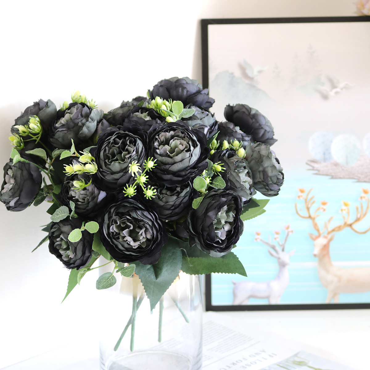 Korean-Style 5-Head Feili Persian Rose 5-Head Small Peony Artificial Flower Home Wedding Rose Bouquet Core Peony Korean-Style 5-Head Feili Persian Rose 5-Head Small Peony Artificial Flower Home Wedding Rose Bouquet Core Peony