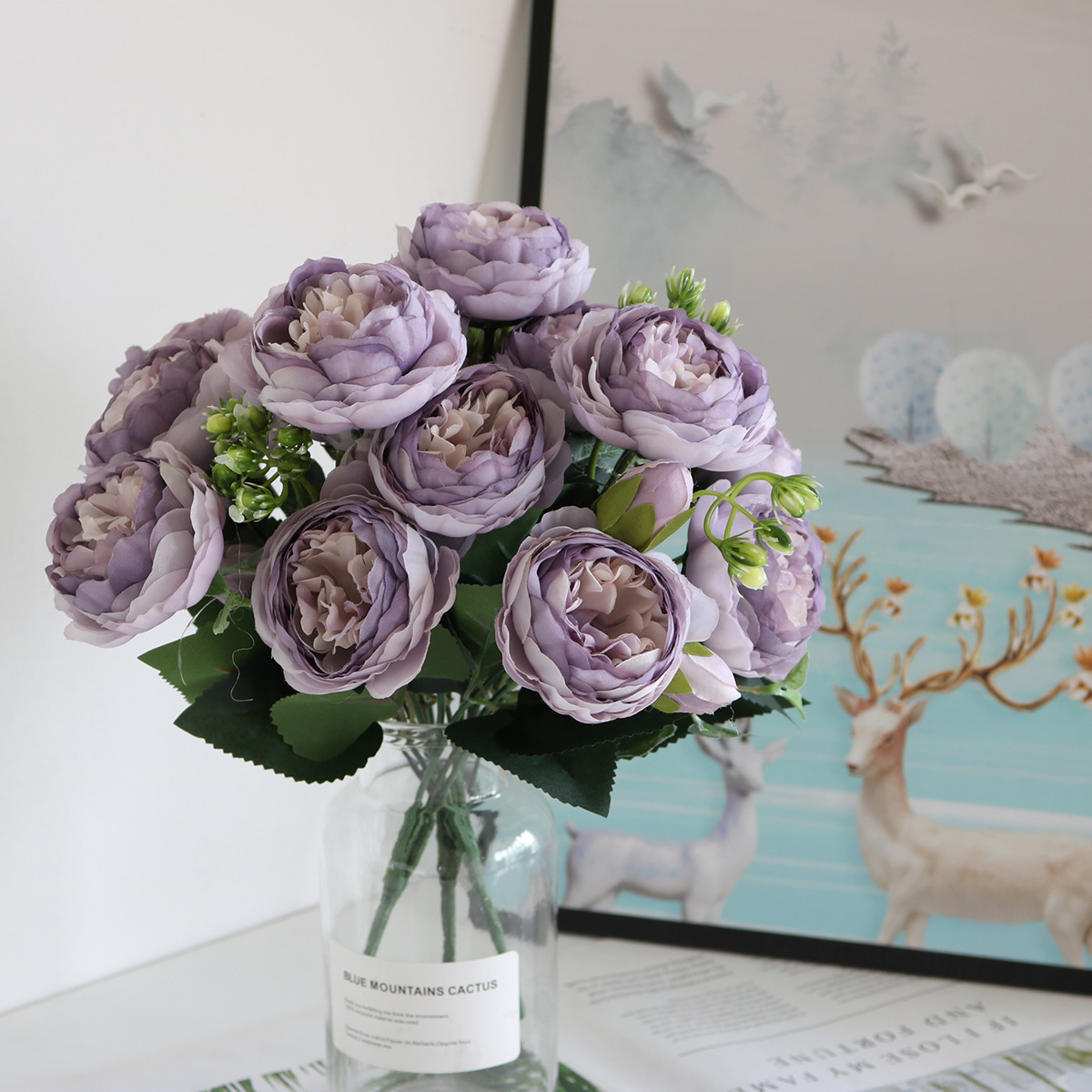 Korean-Style 5-Head Feili Persian Rose 5-Head Small Peony Artificial Flower Home Wedding Rose Bouquet Core Peony Korean-Style 5-Head Feili Persian Rose 5-Head Small Peony Artificial Flower Home Wedding Rose Bouquet Core Peony