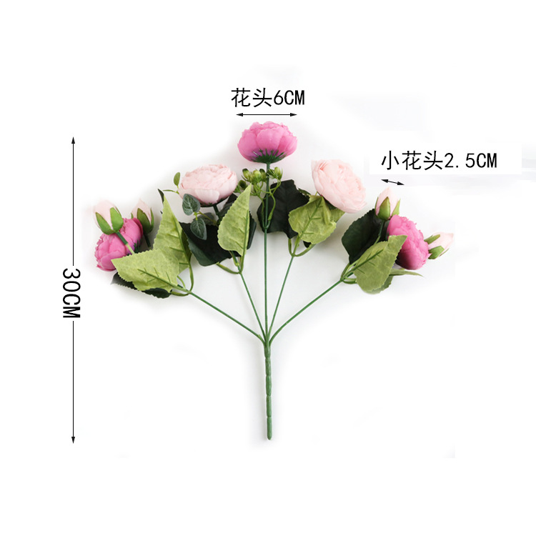 Korean-Style 5-Head Feili Persian Rose 5-Head Small Peony Artificial Flower Home Wedding Rose Bouquet Core Peony Korean-Style 5-Head Feili Persian Rose 5-Head Small Peony Artificial Flower Home Wedding Rose Bouquet Core Peony