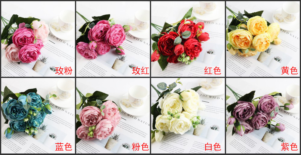 Korean-Style 5-Head Feili Persian Rose 5-Head Small Peony Artificial Flower Home Wedding Rose Bouquet Core Peony Korean-Style 5-Head Feili Persian Rose 5-Head Small Peony Artificial Flower Home Wedding Rose Bouquet Core Peony