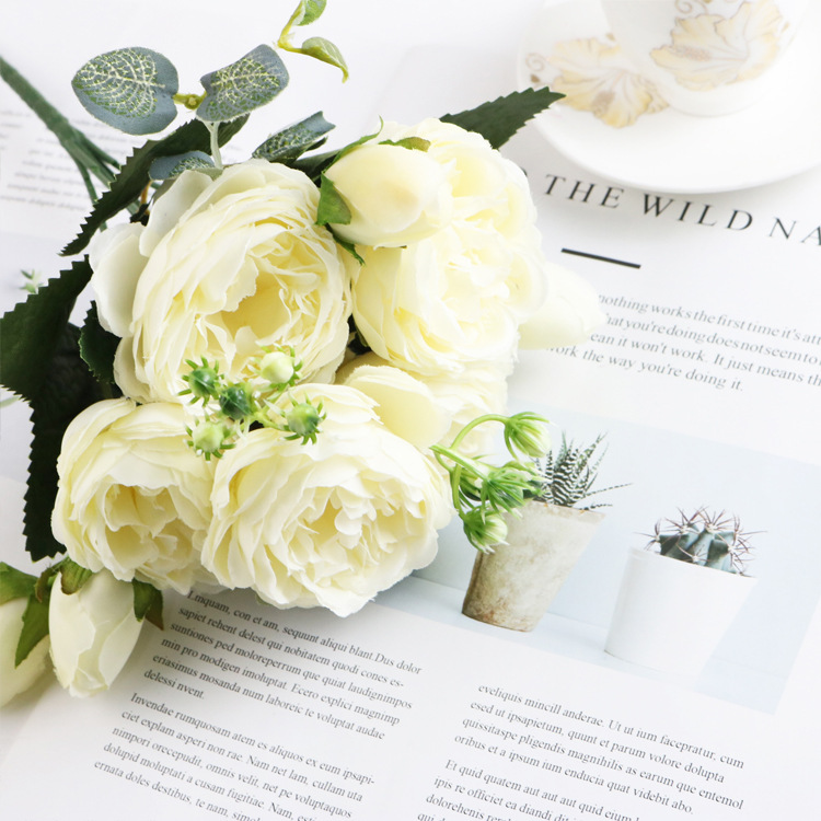 Korean-Style 5-Head Feili Persian Rose 5-Head Small Peony Artificial Flower Home Wedding Rose Bouquet Core Peony Korean-Style 5-Head Feili Persian Rose 5-Head Small Peony Artificial Flower Home Wedding Rose Bouquet Core Peony