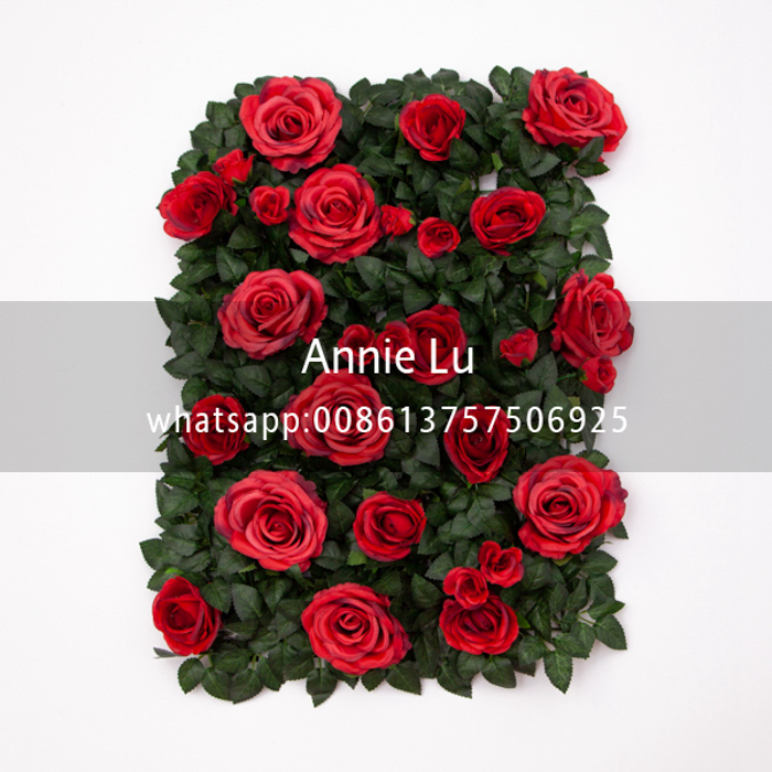 Factory Wholesale Wedding Props Artificial Flower Green Plant Rose Flower Row Wedding Hotel Decoration Wall Layout