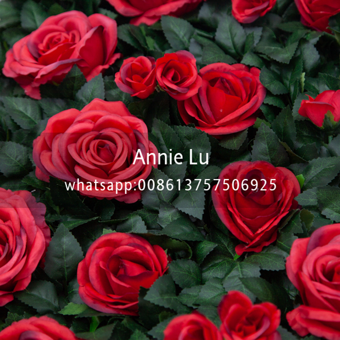 Factory Wholesale Wedding Props Artificial Flower Green Plant Rose Flower Row Wedding Hotel Decoration Wall Layout
