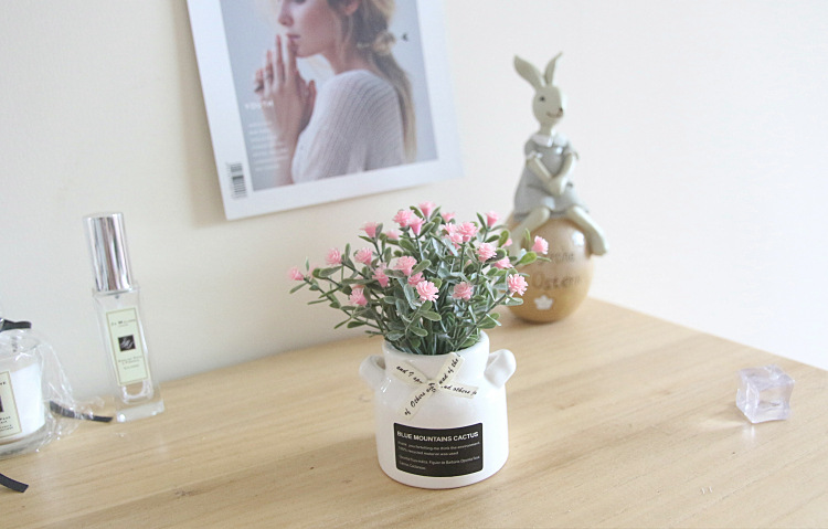 Starry Sky Milk Bottle Small Artificial Flower Plant with Ceramic Se Artificial Flower Crafts Decoration Bow Starry Sky Milk Bottle Small Artificial Flower Plant with Ceramic Se Artificial Flower Crafts Decoration Bow