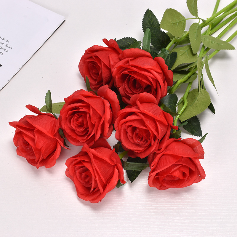  Rose Wedding Artificial Flower  Silk Flower Home Hotel Wedding Decorative Artificial Flower Ins Style Artificial Flower