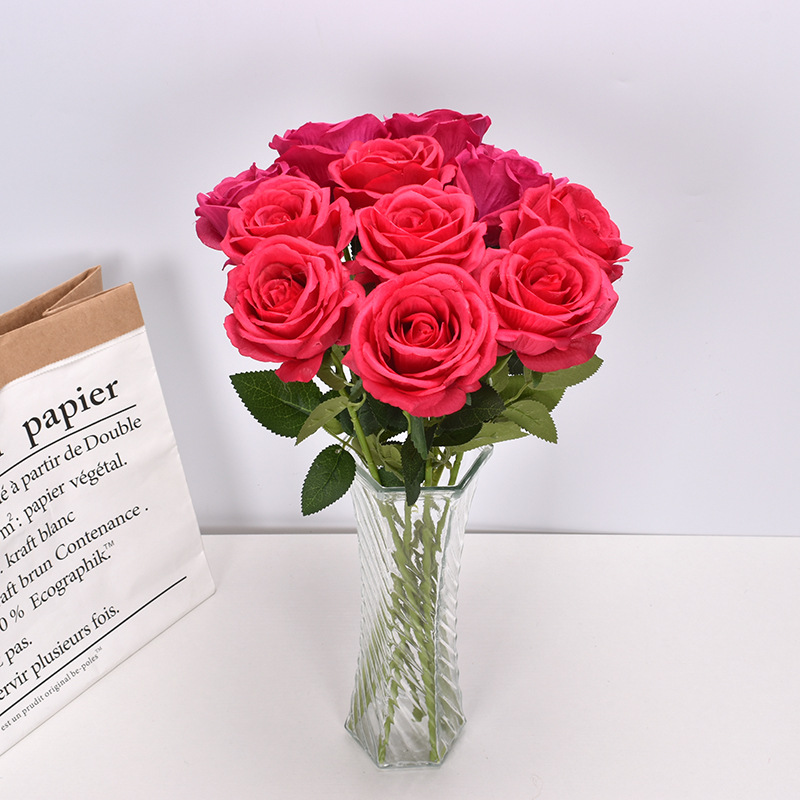  Rose Wedding Artificial Flower  Silk Flower Home Hotel Wedding Decorative Artificial Flower Ins Style Artificial Flower