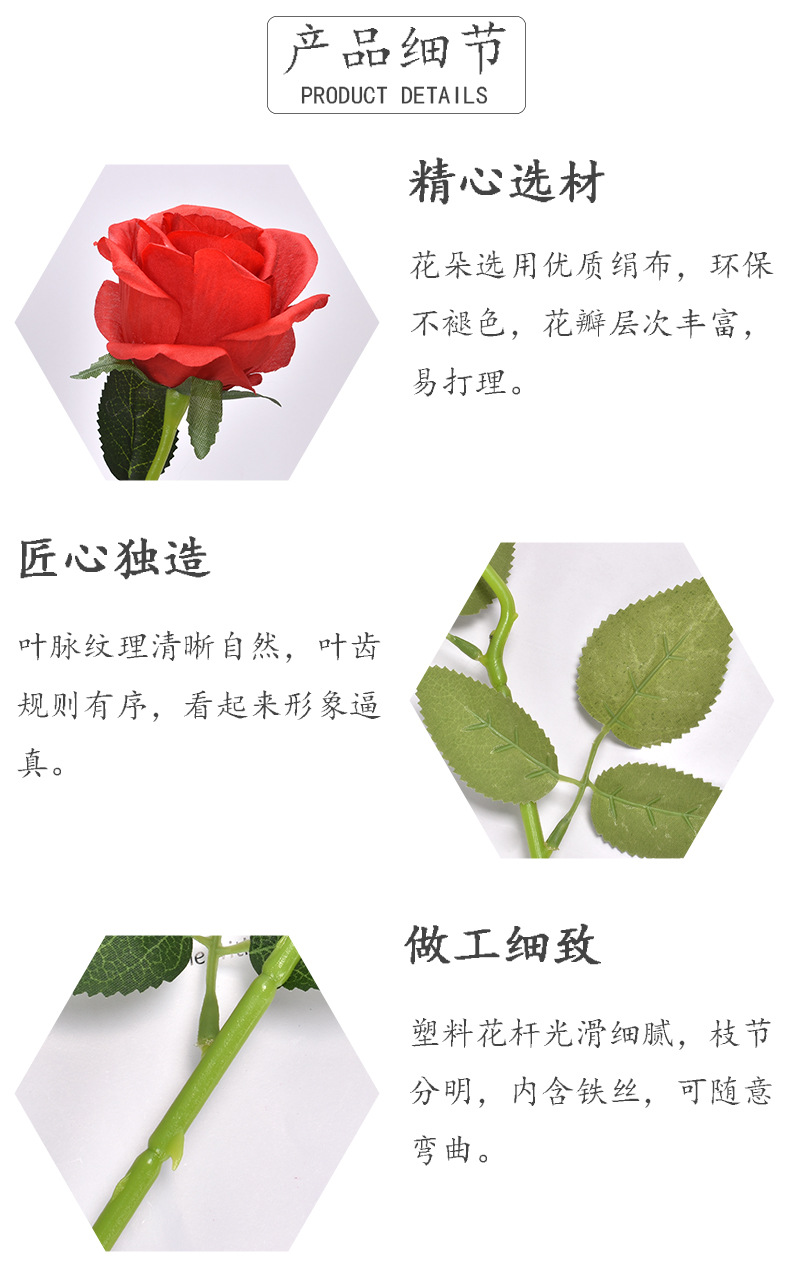  Rose Wedding Artificial Flower  Silk Flower Home Hotel Wedding Decorative Artificial Flower Ins Style Artificial Flower