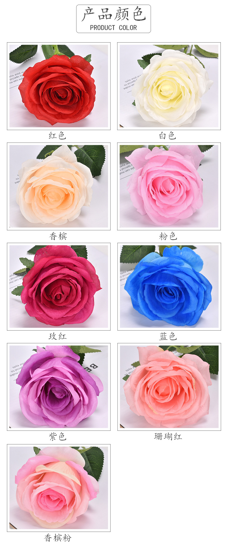  Rose Wedding Artificial Flower  Silk Flower Home Hotel Wedding Decorative Artificial Flower Ins Style Artificial Flower