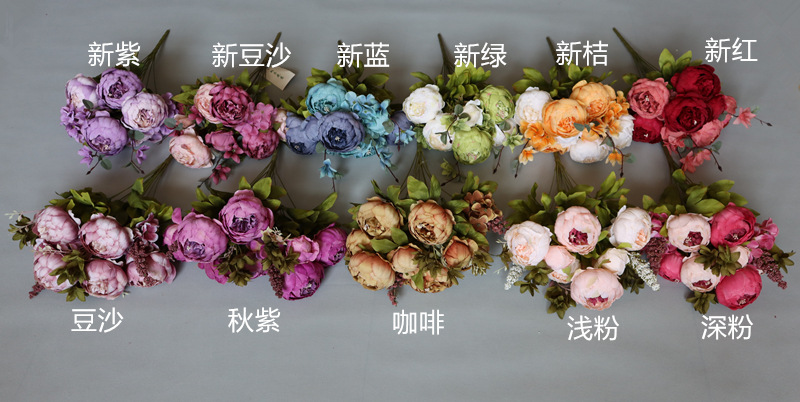 Anemone Hupehensis 13 EuropeanStyle Core Peony Bouquet Wedding Home Furnishing Floral Artificial Flower Peony Whole Anemone Hupehensis 13 EuropeanStyle Core Peony Bouquet Wedding Home Furnishing Floral Artificial Flower Peony Whole
